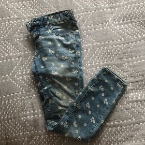 Free People floral print bohemian skinny jeans